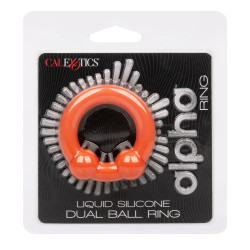 alpha ring by Calextotics Cockring Alpha Dual Ball 37mm Orange